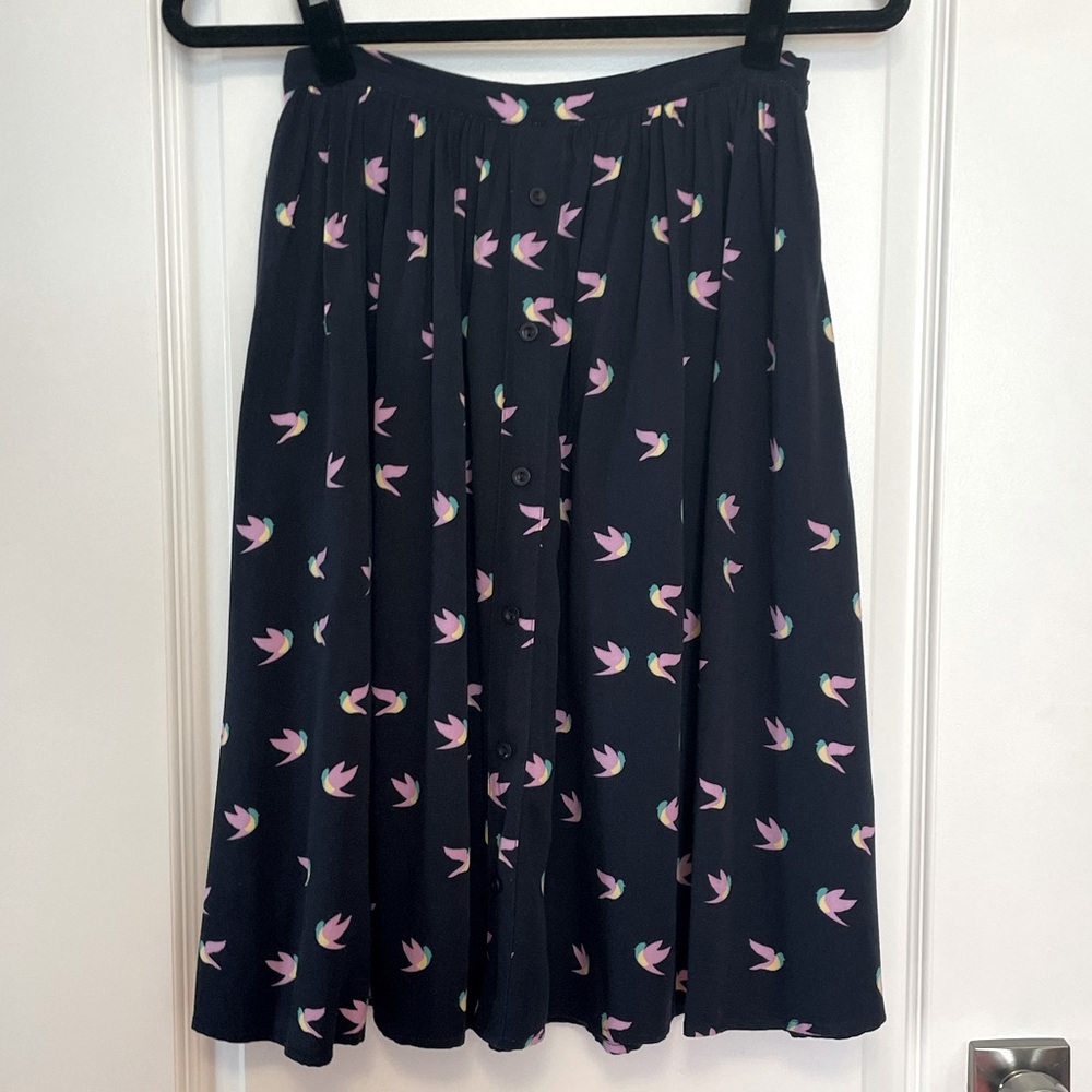 Twik Navy Bird Pattern Skirt